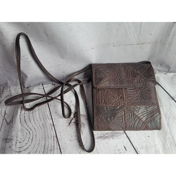 Barganza Genuine Leather Crossbody Tri Fold Wallet - Picture 1 of 11